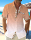 voordelige Hawaiiaanse overhemden-Verloop Casual Voor heren Overhemd Buiten Straat Casual / Dagelijks Zomer Strijkijzer Korte mouw Geel Blozend Roze Blauw S M L Overhemd