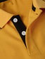 billiga klassisk polo-Herr POLO Shirt Knapp upp Polos Ledigt Helgdag Kavajslag Kortärmad Mode Grundläggande Slät Knapp Sommar Normal Vit Gul Blå Grön POLO Shirt