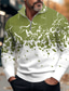 tanie Koszulki polo z nadrukiem-Kolorowy blok Geometria Męskie Codzienny 3D Nadruk Bluza polo Na zewnątrz Codzienne Streetwear Poliester Długi rękaw Suwak Koszulki polo Czarny Czerwony Jesień i zima S M L Średnio elastyczny Polo z