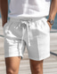 cheap Men&#039;s Shorts-Men&#039;s Shorts Linen Shorts Summer Shorts Pocket Drawstring Elastic Waist Plain Comfort Breathable Short Casual Daily Holiday Fashion Classic Style Black White