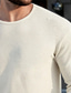 cheap Waffle Knit Tee-Men's Waffle Tee T Shirt Waffle Knit Tee Tee Top Long Sleeve Crew Neck Spring &amp;  Fall Plain Fashion Designer Basic Front Pocket Vacation Street Going out White Top Tee for Men
