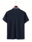 voordelige klassieke polo-Voor heren POLO Shirt Polo&#039;s met knopen Werk liiketoiminta Revers Korte mouw Modieus Basic Gestreept nappi Zomer Normale pasvorm Marineblauw POLO Shirt