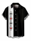 billiga Skjortor med tryck för män-carnival poker casual herrskjorta dagligen gå ut helg höst/höst turndown korta ärmar svart, röd, orange s, m, l 4-vägs stretch