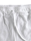 abordables Bermudas de hombre-Hombre Pantalón corto Pantalones cortos de lino Pantalones cortos de verano Bolsillo Correa Cintura elástica Plano Comodidad Transpirable Exterior Diario Noche Mezcla Lino Algodón Moda Casual Blanco