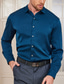 billiga fritidsskjortor för män-Herr Skjorta Knapp upp skjorta Casual skjorta Sidenskjorta i satin Svart Vit Mörkblå Långärmad Slät Kavajslag Dagligen Semester Kläder Mode Ledigt Bekväm