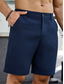 cheap Men&#039;s Shorts-Men&#039;s Waffle Shorts Chino Shorts Bermuda shorts Work Shorts Button Pocket Plain Comfort Breathable Knee Length Casual Daily Holiday Cotton Blend Fashion Designer Black Navy Blue