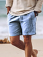 abordables Bermudas de hombre-Hombre Pantalón corto Pantalones cortos de verano Pantalones cortos de playa Correa Cintura elástica Estampado Cruz Comodidad Transpirable Corto Exterior Festivos Noche Mezcla de Algodón Hawaiano