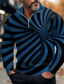 tanie Koszulki polo z nadrukiem-Wzór 3D Męskie Abstrakcja 3D Nadruk Bluza polo Na zewnątrz Codzienne Streetwear Poliester Długi rękaw Suwak Koszulki polo Biały Wino Wiosna S M L Średnio elastyczny Polo z klapami