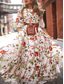 cheap Print Dresses-Women&#039;s Chiffon Floral Print Crew Neck Long Dress Maxi Dress Bohemia Vacation Summer Spring