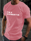 Χαμηλού Κόστους Ανδρικό Γραφικό T-shirt-Γράμμα Μαύρο Ανθισμένο Ροζ Θαλασσί Μπλουζάκι Ανδρικά Γραφικός Μείγμα Βαμβακιού Πουκάμισο Αθλήματα Κλασσικό Πουκάμισο Κοντομάνικο Άνετο μπλουζάκι Υπαίθρια Αθλήματα Αργίες Καλοκαίρι