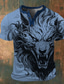 Χαμηλού Κόστους Ανδρικό Γραφικό T-shirt-Γραφική Ζώο Μοντέρνα Ρετρό / Βίντατζ Κλασσικό Ανδρικά 3D εκτύπωση Μπλουζάκι Πουκάμισο Henley Υπαίθρια Αθλήματα Αργίες Εξόδου Κοντομάνικη μπλούζα Λευκό Ρουμπίνι Θαλασσί Κοντομάνικο Χένλι Πουκάμισο