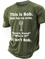 Χαμηλού Κόστους Ανδρικό Γραφικό T-shirt-Γραφική Γράμμα Καθημερινά Υψηλής Ποιότητας Ρετρό / Βίντατζ Ανδρικά 3D εκτύπωση Μπλουζάκι Υπαίθρια Αθλήματα Αργίες Εξόδου Κοντομάνικη μπλούζα Θαλασσί Βυσσινί Πράσινο του τριφυλλιού Κοντομάνικο