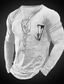 billige T-shirt med tryk til mænd-Grafisk Gotisk Mode Daglig Udendørs Herre 3D-udskrivning T-shirt Afslappet Ferie I-byen-tøj T-shirt Sort Hvid Langærmet Krave Skjorte Forår &amp; Vinter Tøj S M L XL 2XL 3XL