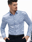 cheap Men&#039;s Printed Shirts-Geometry Business Men&#039;s Shirt Daily Wear Going out Spring &amp; Summer Turndown Long Sleeve White, Blue, Brown S, M, L 4-Way Stretch Fabric Shirt