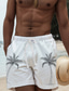 billiga Shorts för män-Herr Shorts Sommarshorts Beach Shorts Snörning Elastisk midja 3D-utskrift Grafisk Träd Andningsfunktion Mjuk Kort Ledigt Dagligen Helgdag Streetwear Hawaiisk Vit Blå Microelastisk