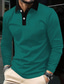 voordelige klassieke polo-Voor heren POLO Shirt Polo&#039;s met knopen Werk Casual Revers Lange mouw Modieus Basic Kleurenblok nappi Splits Lente &amp; Herfst Normale pasvorm Rood Marineblauw Bruin Groen POLO Shirt