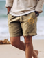 preiswerte Herren Shorts-Herren-Shorts aus Baumwolle, Sommer-Shorts, Strand-Shorts, bedruckt, Kordelzug, elastische Taille, Sonne, Komfort, atmungsaktiv, kurz, Outdoor, Urlaub, Ausgehen, Baumwollmischung, hawaiianisch,