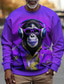 cheap Graphic Hoodies-Graphic Orangutan Men&#039;s Fashion 3D Print Golf Pullover Sweatshirt Holiday Vacation Going out Sweatshirts Yellow Purple Long Sleeve Crew Neck Print Spring &amp;  Fall Designer Hoodie Sweatshirt