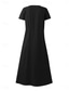 cheap Plain Dresses-Women&#039;s Casual Dress Long Dress Maxi Dress Pocket Date Maxi Basic Crew Neck Short Sleeve Black Pink Sky Blue Color