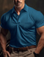 voordelige klassieke polo-Voor heren POLO Shirt Polo&#039;s met knopen Casual Sport Revers Korte mouw Modieus Basic Effen Zak Zomer Normale pasvorm Zwart Leger Groen blauw Oranje Grijs POLO Shirt
