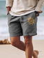 preiswerte Herren Shorts-Herren-Shorts aus Baumwolle, Sommer-Shorts, Strand-Shorts, bedruckt, Kordelzug, elastische Taille, Sonne, Komfort, atmungsaktiv, kurz, Outdoor, Urlaub, Ausgehen, Baumwollmischung, hawaiianisch,