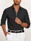 Χαμηλού Κόστους ανδρικά πουκάμισα casual-Ανδρικά Πουκάμισο Πουκάμισο με κουμπιά Casual πουκάμισο Καλοκαιρινό πουκάμισο Μαύρο Λευκό Θαλασσί Μακρυμάνικο Σκέτο Πέτο Καθημερινά Διακοπές Ρούχα Μοντέρνα Καθημερινό Άνετο Smart Casual