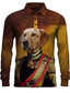 cheap Graphic Polo-Dog Men&#039;s Casual Print 3D Outdoor Casual Daily Streetwear Polyester Long Sleeve Turndown Polo Shirts Black Orange Fall &amp; Winter S M L Micro-elastic Lapel Polo