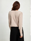 economico camicie, top e camicette-camicetta da donna a maniche lunghe, top casual essenziale da lavoro, camicetta avvolgente in raso beige con scollo a V