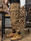 Χαμηλού Κόστους Στρατιωτικά παντελόνια-Ανδρικά Παντελόνια με τσέπες Παντελόνι Cargo Τζόγκκερ Τεχνικά ρούχα Κορδόνι Ελαστική μέση Πολλαπλή τσέπη Σκέτο Άνεση Φοριέται Causal Καθημερινά Αργίες Αθλήματα Μοντέρνα Μαύρο Χακί