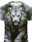 cheap Men&#039;s Graphic Tshirt-Graphic Animal Lion Daily Designer Retro Vintage Men&#039;s 3D Print T shirt Tee Sports Outdoor Holiday Going out T shirt Pink Blue Green Short Sleeve Crew Neck Shirt Spring &amp; Summer Clothing Apparel S M