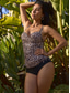 cheap Designer Swimwear-Slim Tankini Drawstring Leopard Print Swimsuit