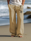 abordables Pantalones de lino-Hombre Vintage Árbol de coco Brújula Pantalones de lino Pantalones Media cintura Exterior Ropa Cotidiana Ropa de calle Otoño invierno Ajuste regular