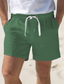 cheap Men&#039;s Shorts-Men&#039;s Shorts Linen Shorts Summer Shorts Pocket Drawstring Elastic Waist Plain Comfort Breathable Outdoor Daily Going out Fashion Casual Black White