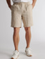 abordables Shorts pour hommes-Homme Short Short en lin Short d&#039;été Bouton Poche Taille elastique Plein Confort Respirable Extérieur du quotidien Sortie Mélange de Lin &amp; Coton Mode Décontractées Noir Kaki