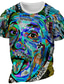preiswerte Männer Grafik Tshirt-Karneval Grafik täglich Designer Retro Vintage Herren 3D-Druck T-Shirt T-Shirt Sport Outdoor Urlaub Ausgehen T-Shirt blau rot&amp;amp; Weiß-lila Kurzarm-Hemd mit Rundhalsausschnitt für den Frühling&amp;amp;