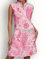 abordables Robes de golf-Femme robe de golf Rose rouge Sans Manches Cachemire Vêtements de golf pour femmes, tenues, vêtements