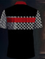 olcso Grafikai mintás póló-Geometria Férfi Üzlet 3D Nyomtatott golf póló Szabadtéri Hétköznapi viselet Utcai öltözék Poliészter Rövid ujjú Térfogatcsökkenés Pólóingek Sárga Rubin Tavaszi nyár S M L Mikroelasztikus Lapel Polo