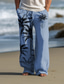 cheap Linen Pants-Men&#039;s Vintage Palm Tree Linen Pants Pants Trousers Mid Waist Outdoor Daily Wear Streetwear Fall &amp; Winter Regular Fit