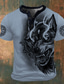 Χαμηλού Κόστους Ανδρικό Γραφικό T-shirt-Γραφική Λύκος Μοντέρνα Ρετρό / Βίντατζ Κλασσικό Ανδρικά 3D εκτύπωση Μπλουζάκι Πουκάμισο Henley Υπαίθρια Αθλήματα Αργίες Εξόδου Κοντομάνικη μπλούζα Λευκό Ρουμπίνι Καφέ Κοντομάνικο Χένλι Πουκάμισο