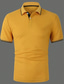 cheap Classic Polo-Men&#039;s Polo Shirt Button Up Polos Casual Holiday Lapel Short Sleeve Fashion Basic Plain Button Summer Regular Fit White Yellow Blue Green Polo Shirt