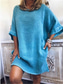 baratos design de vestidos de algodão e linho-Mulheres Branco Rosa Azul Verão Minivestido Vestidos inspirados em linho Camisetão Vestido de verão de algodão Básico Diário Final de semana Ajuste Largo Tecido Gola Redonda