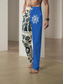 cheap Men&#039;s Elite Pants-Men&#039;s Graphic Prints Flower / Floral Linen Pants Trousers Summer Pants Mid Waist Ethnic Style Casual Daily Holiday Drawstring Elastic Waist 3D Print Spring &amp; Summer 3D Print Black Blue Khaki