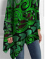 cheap Boho tee-Women&#039;s T Shirt Fashion Floral Print Asymmetric Hem Long Sleeve Long Tops High Neck Casual Holiday Red Blue Green Spring &amp;  Fall