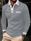 cheap Classic Polo-Men&#039;s Polo Shirt Button Up Polos Casual Sports Lapel Long Sleeve Fashion Basic Color Block Button Pocket Spring &amp;  Fall Regular Fit Navy Wine Dark Gray Light Grey Polo Shirt
