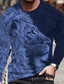 tanie T-shirty męskie z nadrukiem-Graficzny Zwierzę Lew Moda Designerskie Codzienny Męskie Druk 3D Podkoszulek Sporty na świeżym powietrzu Święto Wyjściowe Podkoszulek Czerwony Niebieski Brązowy Długi rękaw Półgolf Koszula Wiosna i