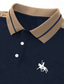 voordelige klassieke polo-Voor heren POLO Shirt Polo&#039;s met knopen Casual Feestdagen Revers Korte mouw Modieus Basic Kleurenblok Lapwerk Geborduurd Zomer Normale pasvorm Zwart Wijn Marineblauw Groen POLO Shirt
