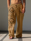 tanie lniane spodnie-Męskie Zabytkowe Etnické Sunfire Lniane spodnie Spodnie Średni Talia Na zewnątrz Dzienne zużycie Streetwear Jesień i zima Regularny