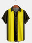 Χαμηλού Κόστους Ανδρικά πουκάμισα με στάμπα-Γραφική Συνδυασμός Χρωμάτων Καθημερινό Ανδρικά Πουκάμισο Καθημερινά Ρούχα Διακοπές Σαββατοκύριακο Καλοκαίρι Απορρίπτω Κοντομάνικο Μαύρο, Λευκό, Κίτρινο Τ, M, L Ύφασμα που τεντώνεται με 4 τρόπους