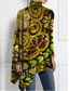 cheap Boho tee-Women&#039;s T Shirt Fashion Floral Print Asymmetric Hem Long Sleeve Long Tops High Neck Casual Holiday Red Blue Green Spring &amp;  Fall