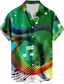 levne Pánské košile s potiskem-karnevalové poznámky ležérní pánská košile denní nošení venčení víkend podzim / podzim zpomalení krátké rukávy černá, zelená s, m, l 4směrný streč